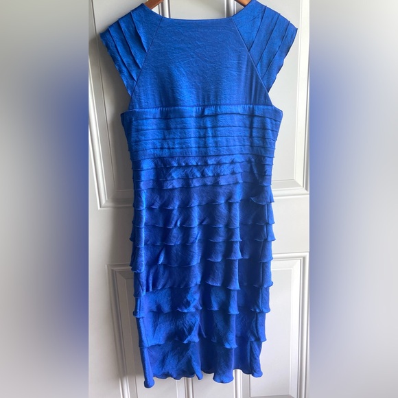 SANGRIA Blue Tiered Ruffle Dress Size 10 - Picture 4 of 9